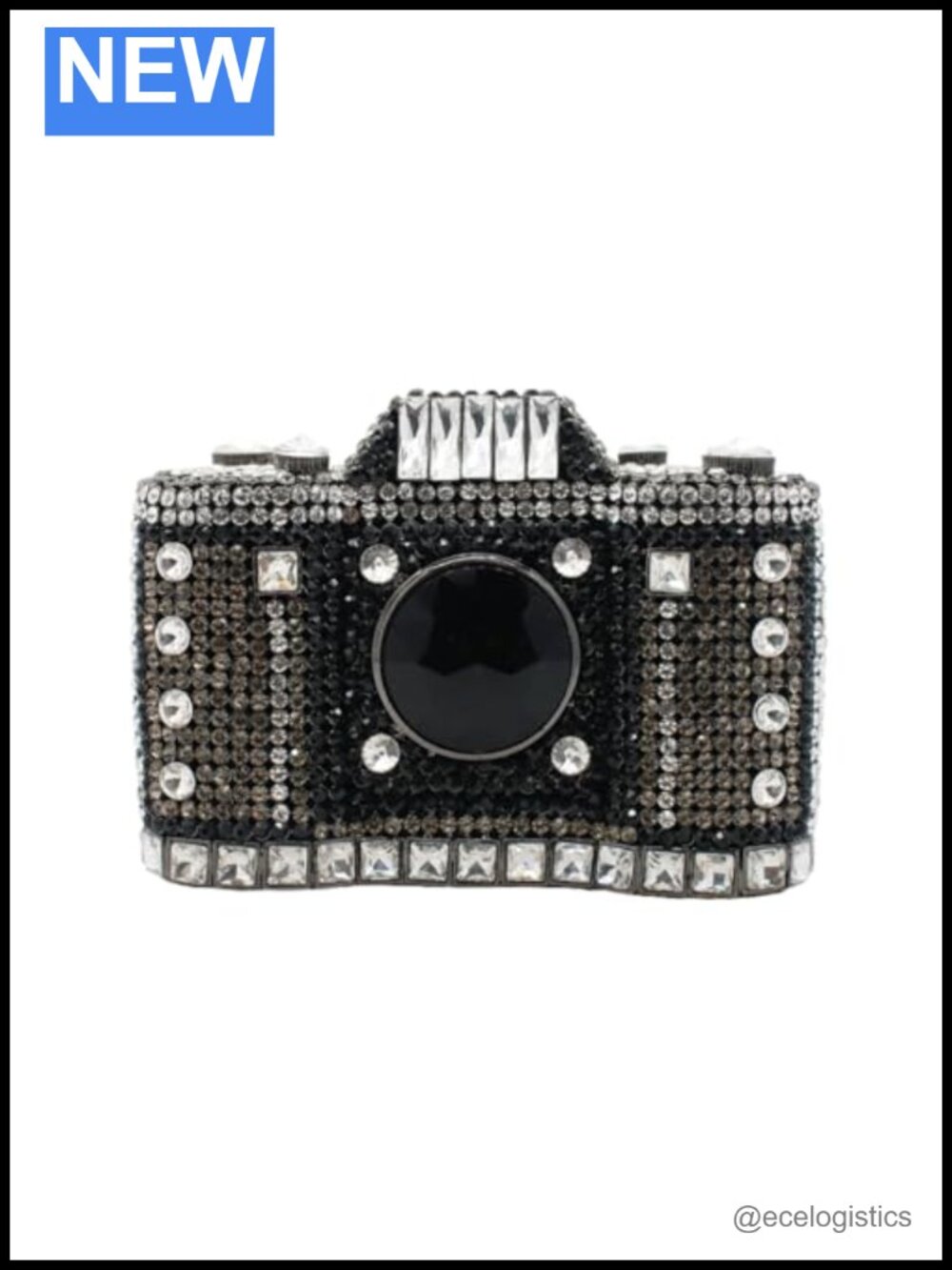 Crystal Camera Clutch Purse Sparkly Rhinestones Evening Bag Bridal Prom Handbag